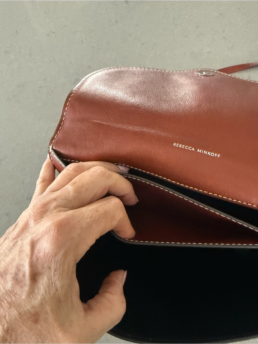 Rebecca Minkoff Chestnut Leather Small Scout Crossbody with Silver Hardware - Picture 8 of 9